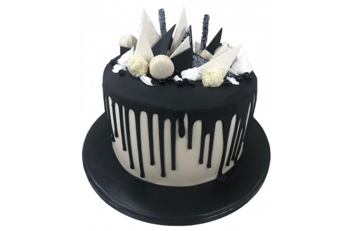 Black & White Drizzle Cake